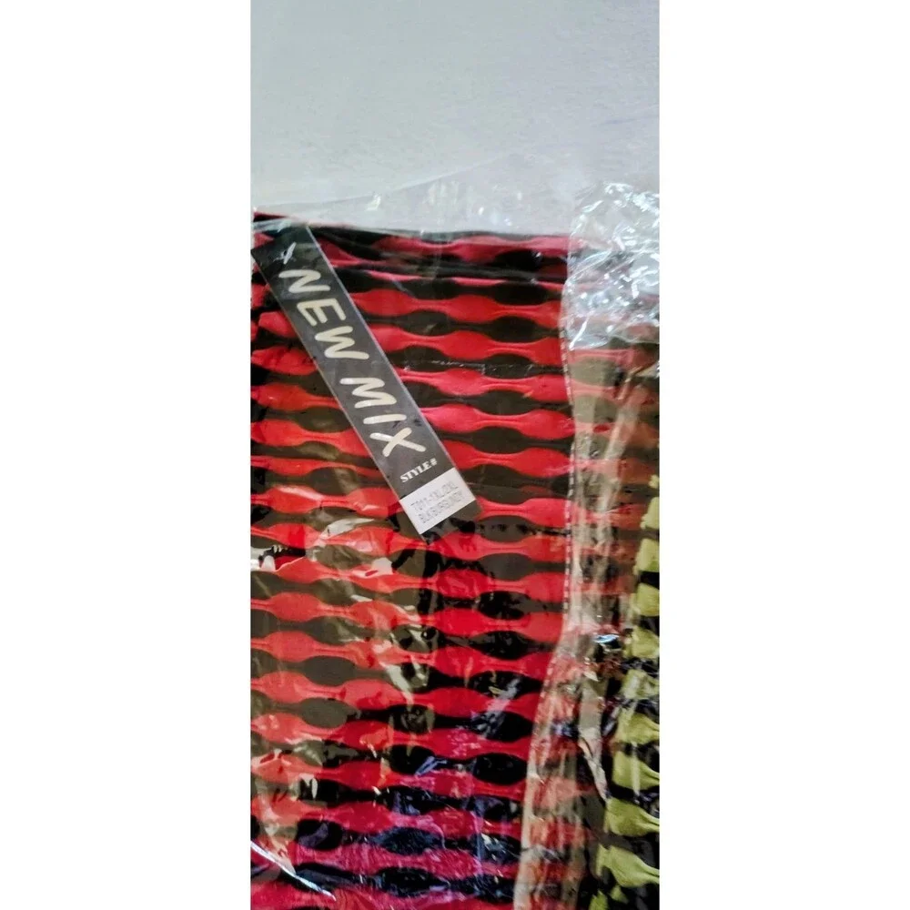 New Mix Women’s Plus 1XL/2XL Black/Olive Striped Ankle‎ Leggings